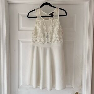 Material Girl sheath dress White floral lace sheer size L